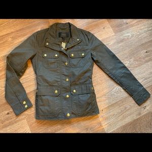 J Crew Resin Coated Twill Jacket